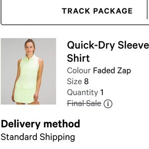 Quick-Dry Sleeveless Shirt in Light Green